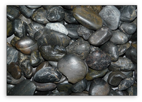 Large black river stones
